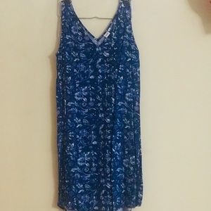 Blue Floral Swing Dress
